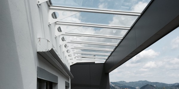 Glasverbau, metall, Überdachung, Graz Centrolux , Montage